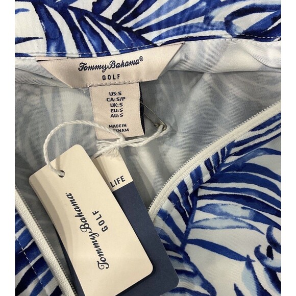 Tommy Bahama Golf Jacket Women's Small Blue Zip Up Long Sleeve Tropical Leaf - Picture 2 of 8